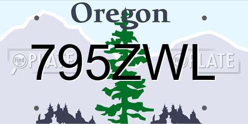 795ZWL Oregon License Plate