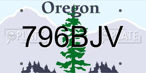 796BJV Oregon License Plate