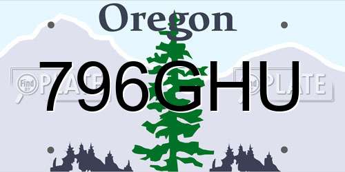 796GHU Oregon License Plate