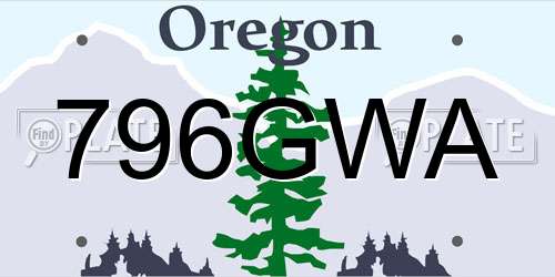 796GWA Oregon License Plate