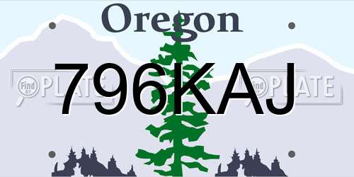 796KAJ Oregon License Plate