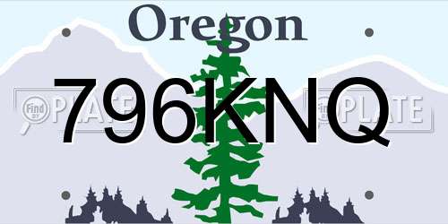 796KNQ Oregon License Plate