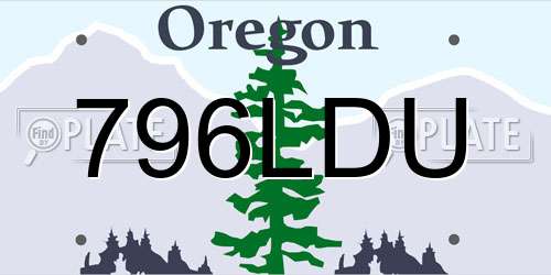 796LDU Oregon License Plate