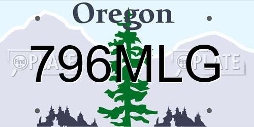 796MLG Oregon License Plate