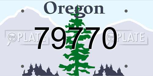 79770 Oregon License Plate