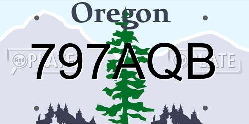 797AQB Oregon License Plate
