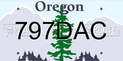 797DAC Oregon License Plate