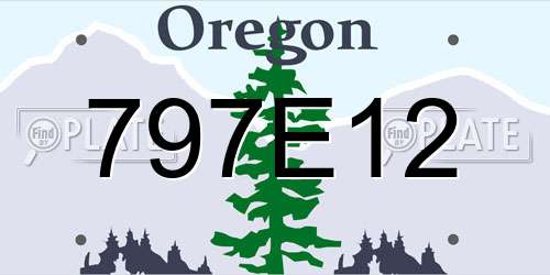 797E12 Oregon License Plate