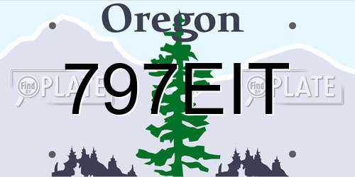 797EIT Oregon License Plate