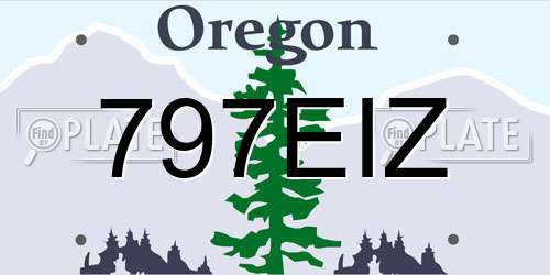 797EIZ Oregon License Plate