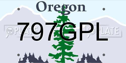 797GPL Oregon License Plate