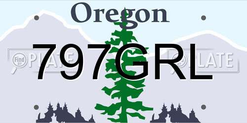 797GRL Oregon License Plate