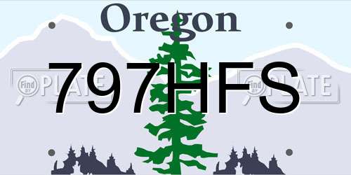 797HFS Oregon License Plate