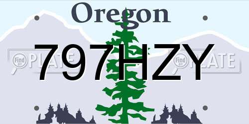 797HZY Oregon License Plate