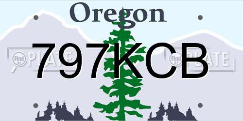 797KCB Oregon License Plate
