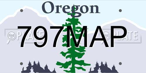 797MAP Oregon License Plate