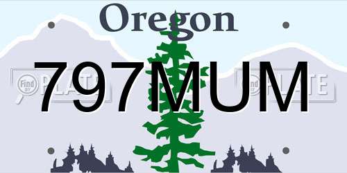 797MUM Oregon License Plate