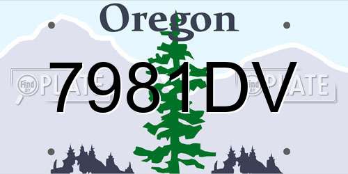 7981DV Oregon License Plate