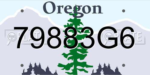 79883G6 Oregon License Plate