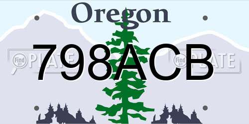 798ACB Oregon License Plate