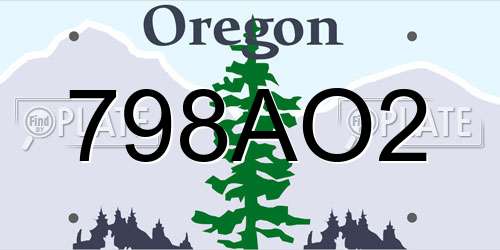 798AO2 Oregon License Plate