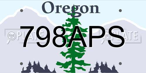 798APS Oregon License Plate
