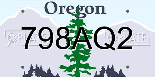 798AQ2 Oregon License Plate
