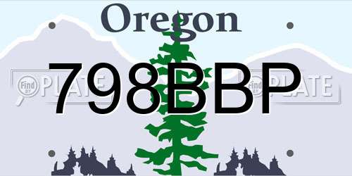 798BBP Oregon License Plate