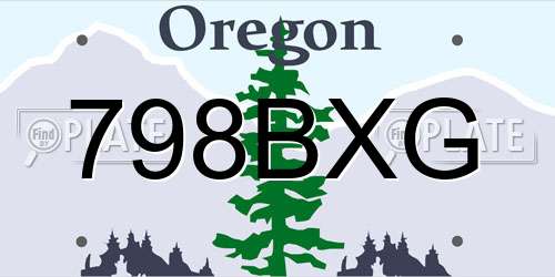 798BXG Oregon License Plate