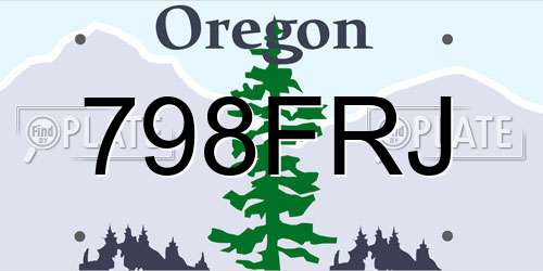 798FRJ Oregon License Plate