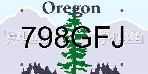 798GFJ Oregon License Plate