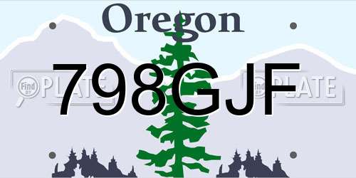 798GJF Oregon License Plate