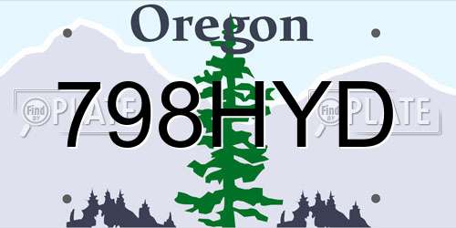 798HYD Oregon License Plate