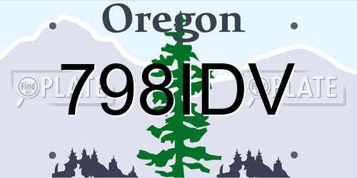 798IDV Oregon License Plate