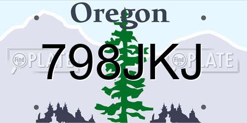 798JKJ Oregon License Plate