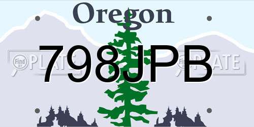 798JPB Oregon License Plate