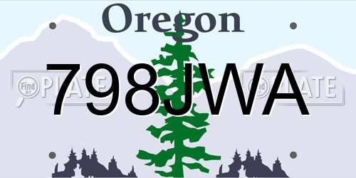 798JWA Oregon License Plate