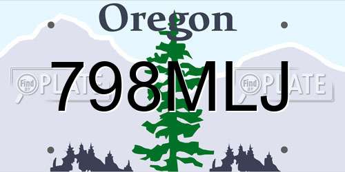798MLJ Oregon License Plate