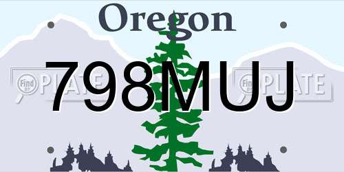 798MUJ Oregon License Plate