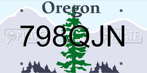 798QJN Oregon License Plate