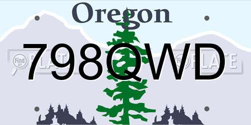 798QWD Oregon License Plate