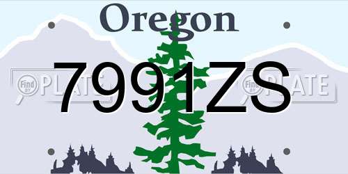 7991ZS Oregon License Plate