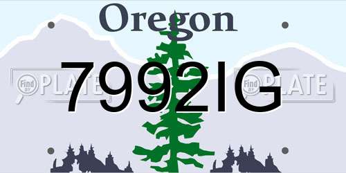 7992IG Oregon License Plate