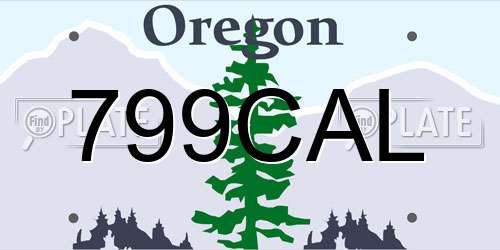 799CAL Oregon License Plate