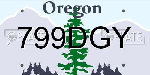 799DGY Oregon License Plate