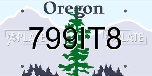 799IT8 Oregon License Plate