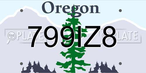 799IZ8 Oregon License Plate