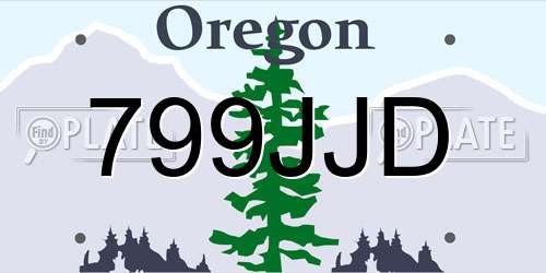 799JJD Oregon License Plate