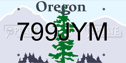 799JYM Oregon License Plate