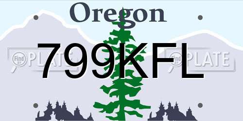 799KFL Oregon License Plate
